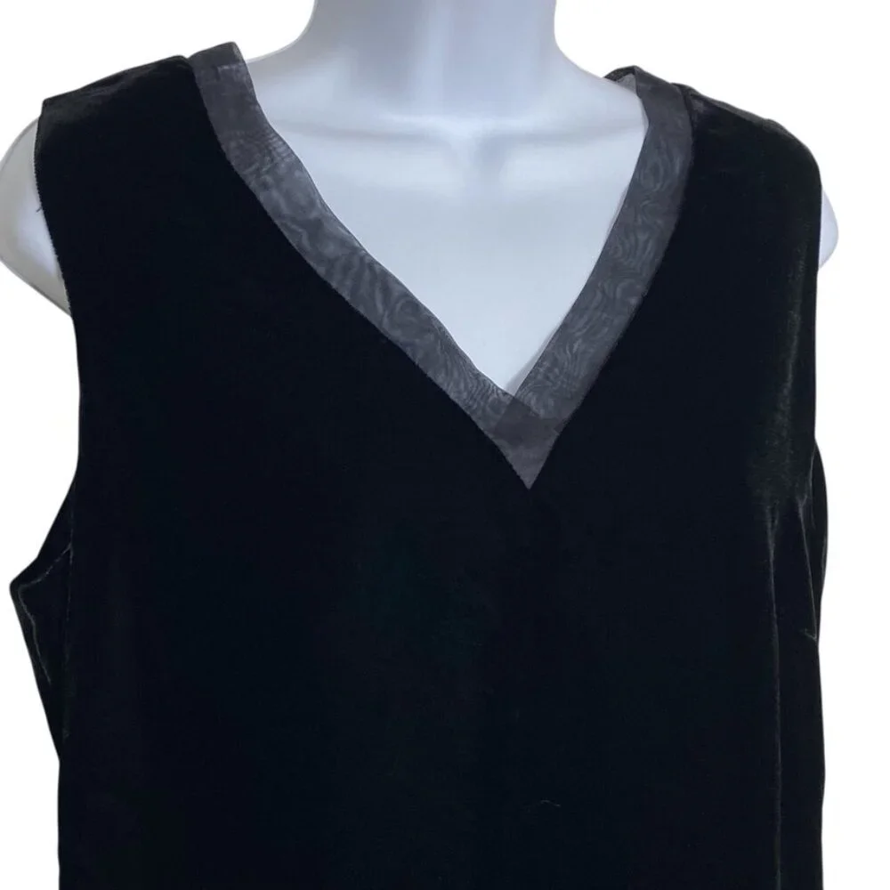 Laura Ashley velvet dress vintage black velvet sleeveless vintage 10 NWT lined